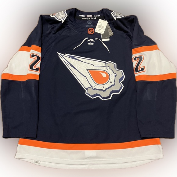 NWT Edmonton Oilers Evan Bouchard Reverse Retro 2.0 Adidas NHL Hockey Jersey 54